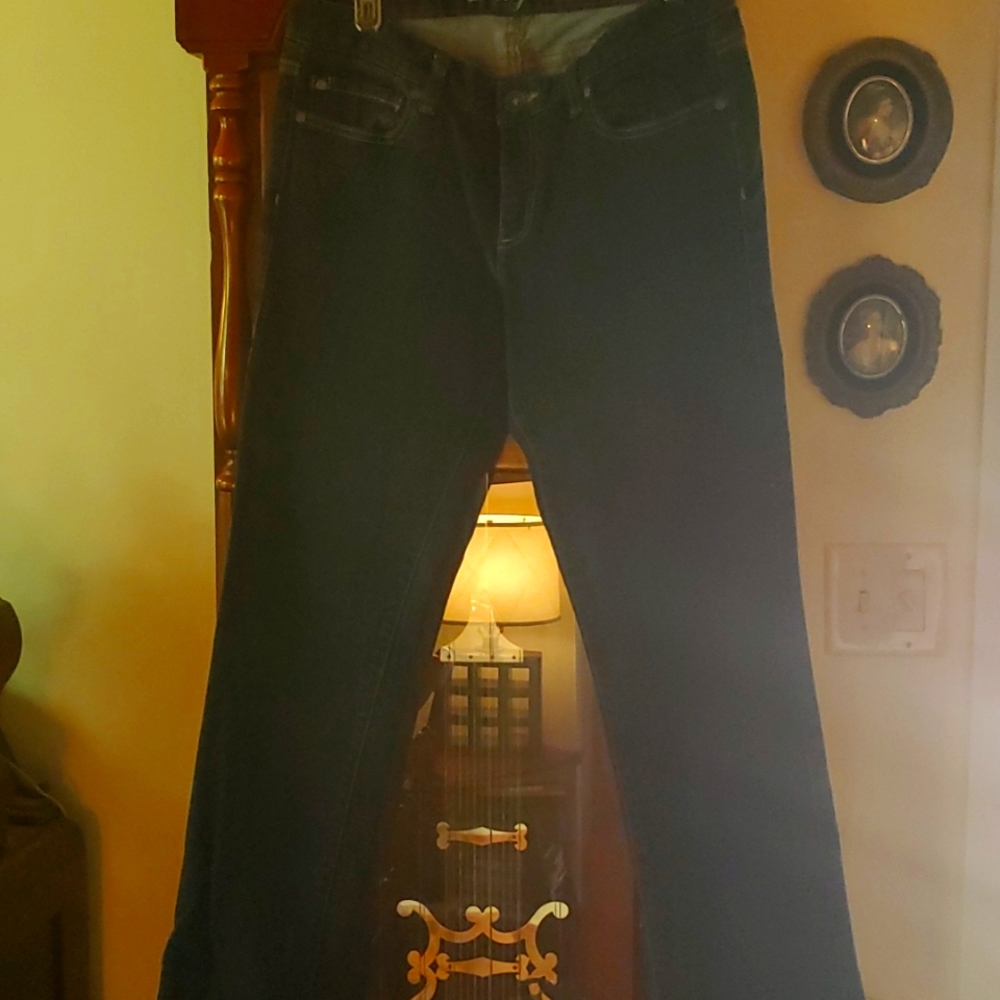 Straight blue jeans